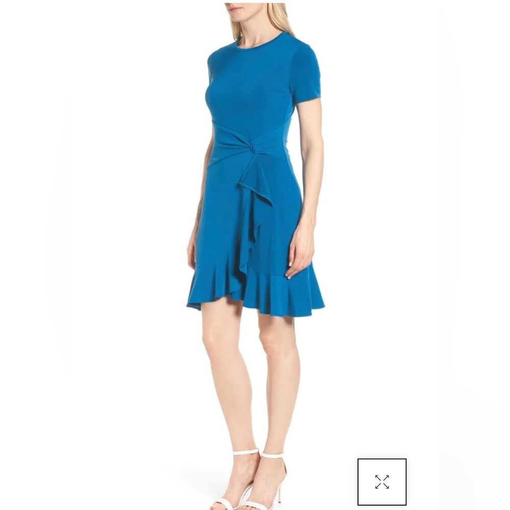 Michael Kors Blue Ruffle Business Dress Small